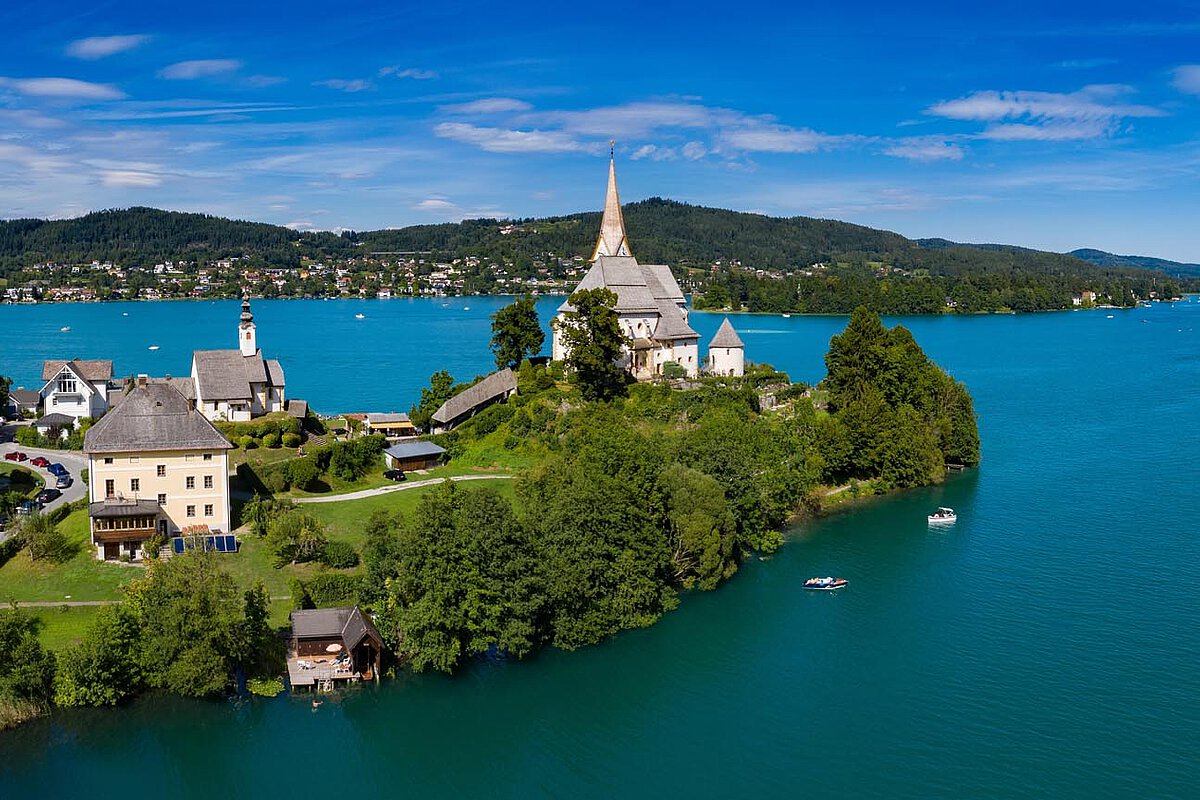 Landscape lake Worther in Tyrol, Austria Carinthia