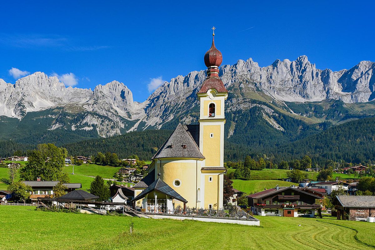 Panorama view with a lot of Farmhouses in Tyrol